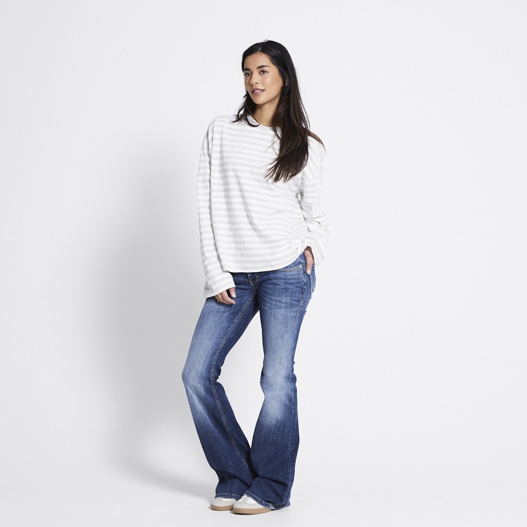 Striped longsleeve-tee "Ammie" Grey Melange